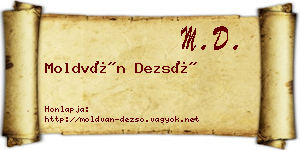 Moldván Dezső névjegykártya